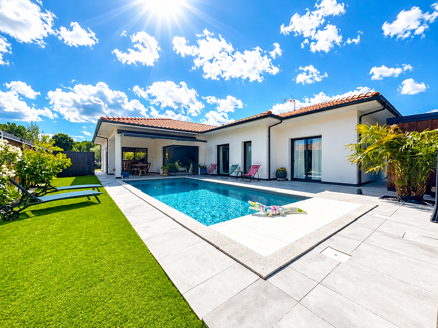 Maison contemporaine de plain-pied de 178 m2   Prestations haut de gamme et cadre privilégié